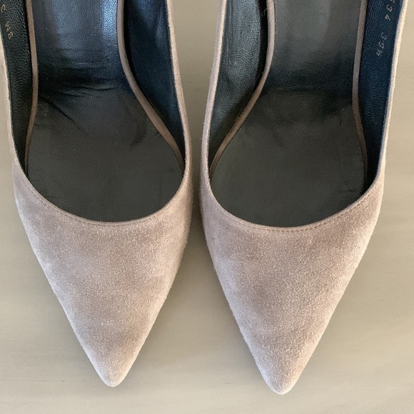Saint Laurent Gray Suede Pointed Toe Pumps 39.5 - Picture 3 of 10